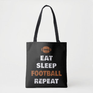 Eat Sleep Football Wiederholung Liebe Football Vin