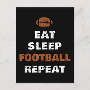 Eat Sleep Football Wiederholung Liebe Football Vin Begleitkarte