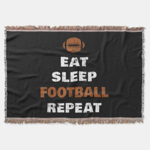 Eat Sleep Football Wiederholung Liebe Football Vin Decke
