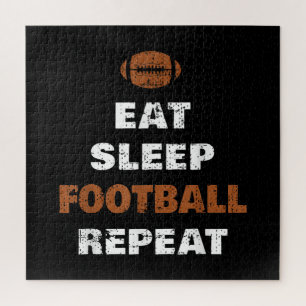 Eat Sleep Football Wiederholung Liebe Football Vin Puzzle