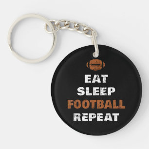 Eat Sleep Football Wiederholung Liebe Football Vin Schlüsselanhänger