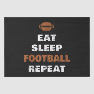 Eat Sleep Football Wiederholung Liebe Football Vin Seidenpapier