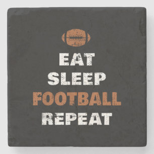 Eat Sleep Football Wiederholung Liebe Football Vin Steinuntersetzer
