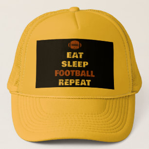 Eat Sleep Football Wiederholung Liebe Football Vin Truckerkappe