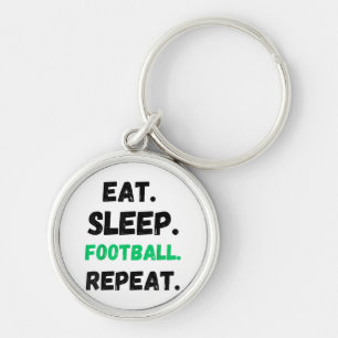 Eat Sleep Football Wiederholung Niedlicher Schlaf Schlüsselanhänger