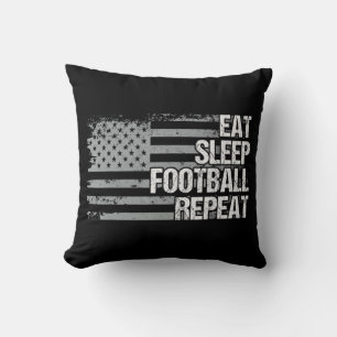 Eat Sleep Football Wiederholung US Flag Männer Fra Kissen