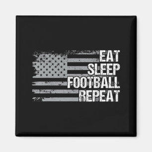 Eat Sleep Football Wiederholung US Flag Männer Fra Magnet