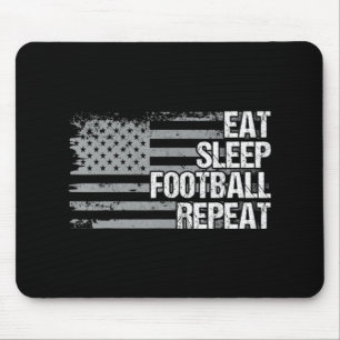 Eat Sleep Football Wiederholung US Flag Männer Fra Mousepad