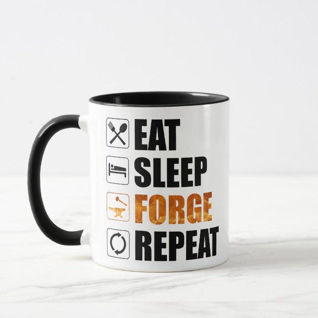 Eat Sleep Forge Repeat Blacksmith Tasse (Links)