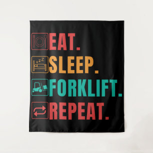 EAT SLEEP FORKLIFT REPEAT - FORKLIFT OPERATOR WANDTEPPICH