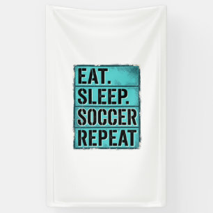 Eat Sleep Fußball Repeat Vintage Typography T-Shir Banner