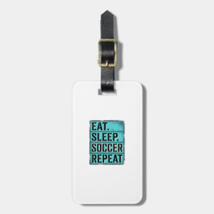 Eat Sleep Fußball Repeat Vintage Typography T-Shir Gepäckanhänger