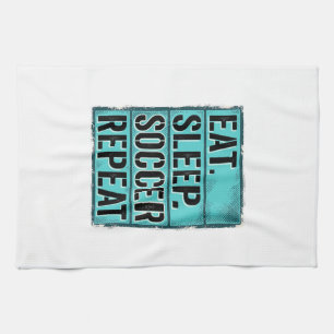 Eat Sleep Fußball Repeat Vintage Typography T-Shir Geschirrtuch