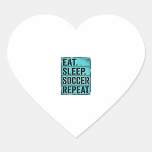Eat Sleep Fußball Repeat Vintage Typography T-Shir Herz-Aufkleber