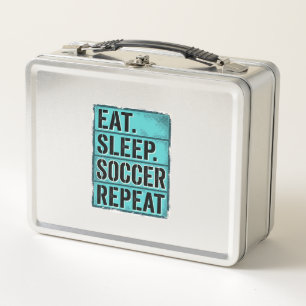 Eat Sleep Fußball Repeat Vintage Typography T-Shir Metall Brotdose