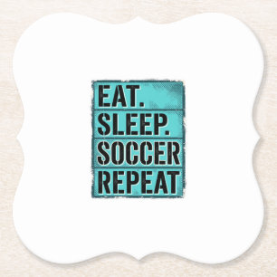Eat Sleep Fußball Repeat Vintage Typography T-Shir Untersetzer