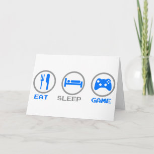 Eat Sleep Game Again - Gamer, geek video games Karte