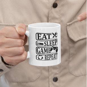 Eat Sleep Game Repeat Gamer Kaffeetasse