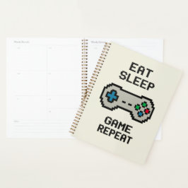Eat Sleep Game Repeat Planer – Pixel Art Gamer