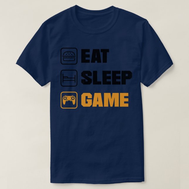 Eat Sleep Game Video Game Player Gaming Console Pc T-Shirt (Design vorne)
