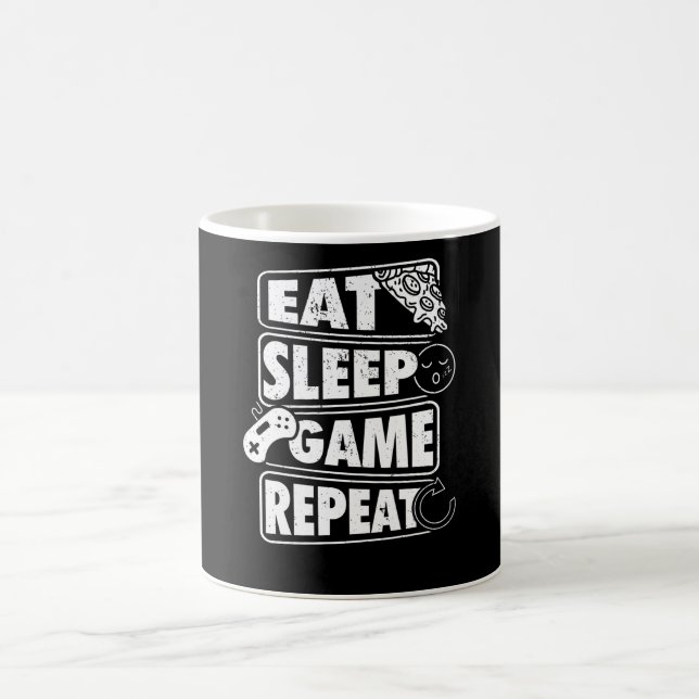Eat Sleep Game Wiederholung Gamer Gaming Geschenk Kaffeetasse (Mittel)