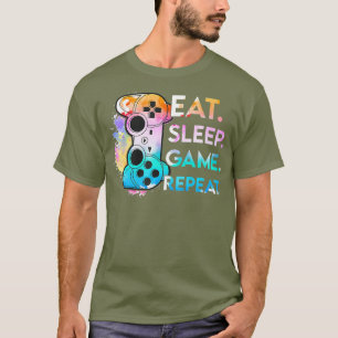 Eat Sleep Game Wiederholung Gaming Gift Gamer Boy  T-Shirt