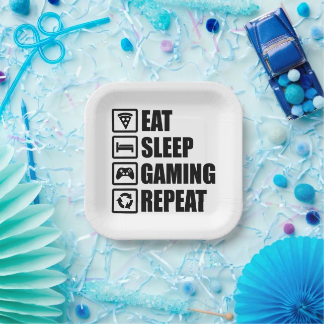 Eat Sleep Gaming Repeat Pappteller (Party)