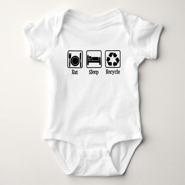 Eat Sleep Gerecycelt Baby Strampler (Vorderseite)