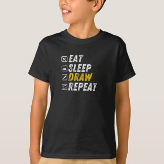 Eat Sleep Gezeichnet - Funny Grunge Zeichne T-Shirt
