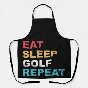Eat Sleep Golf Wiederholung mit Farben für Golfer Schürze