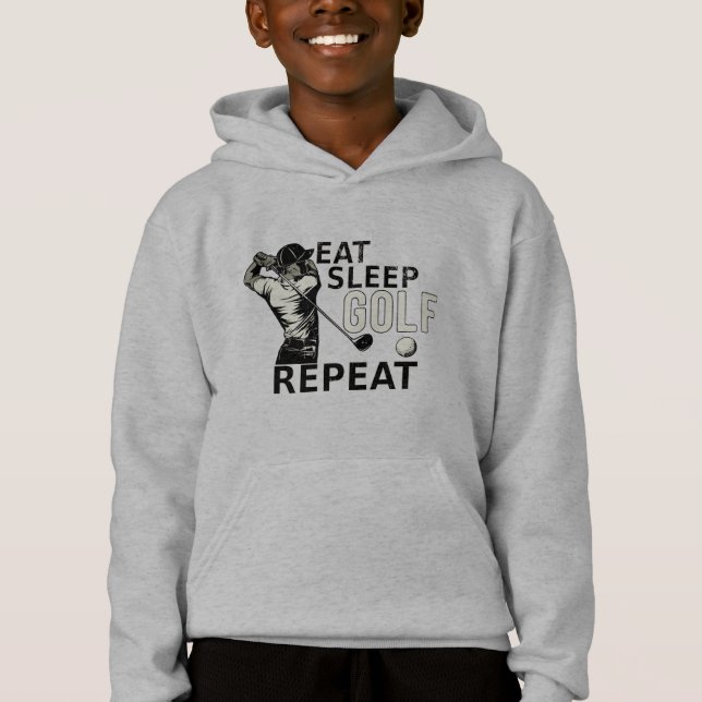 Eat Sleep Golf Wiederholung Sonnenschein Geschenk  Hoodie (Vorderseite)