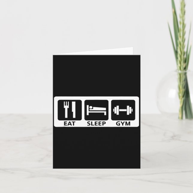 Eat Sleep Gym Fitness Trainer Workout Gift  Karte (Vorderseite)