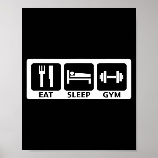 Eat Sleep Gym Fitness Trainer Workout Gift  Poster (Vorne)