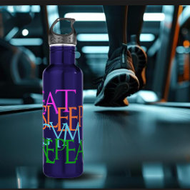 Eat. Sleep. Gym. Repeat. Exercise Edelstahlflasche
