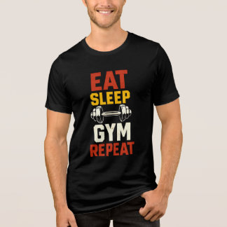 "Eat Sleep Gym Repeat Fitness T - Shirt" Tri-Blend Shirt