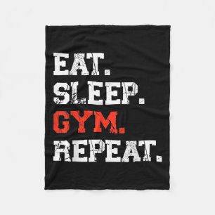 Eat Sleep Gym Wiederholen Funny Fitness Training W Fleecedecke