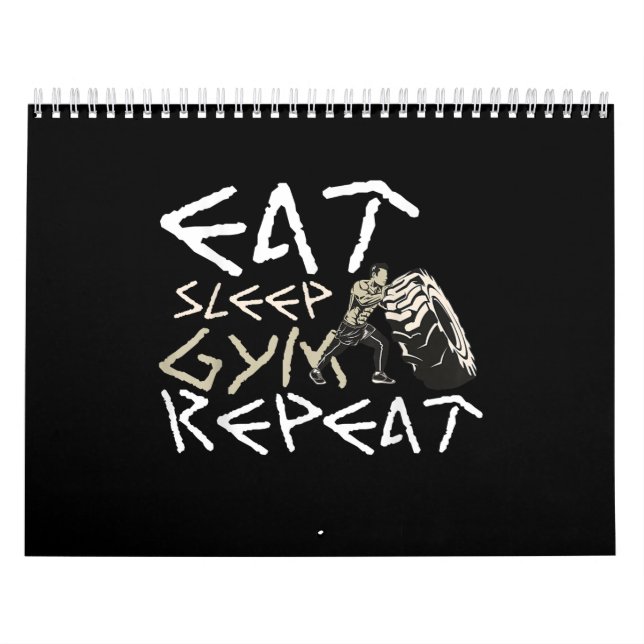 Eat Sleep Gym Wiederholung funny Zitat Kalender (Titelbild)
