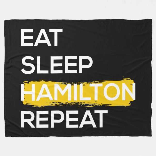 Eat Sleep Hamilton Repeat II Fleecedecke (Vorderseite (Horizontal))