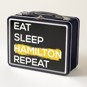 Eat Sleep Hamilton Repeat II Metall Brotdose