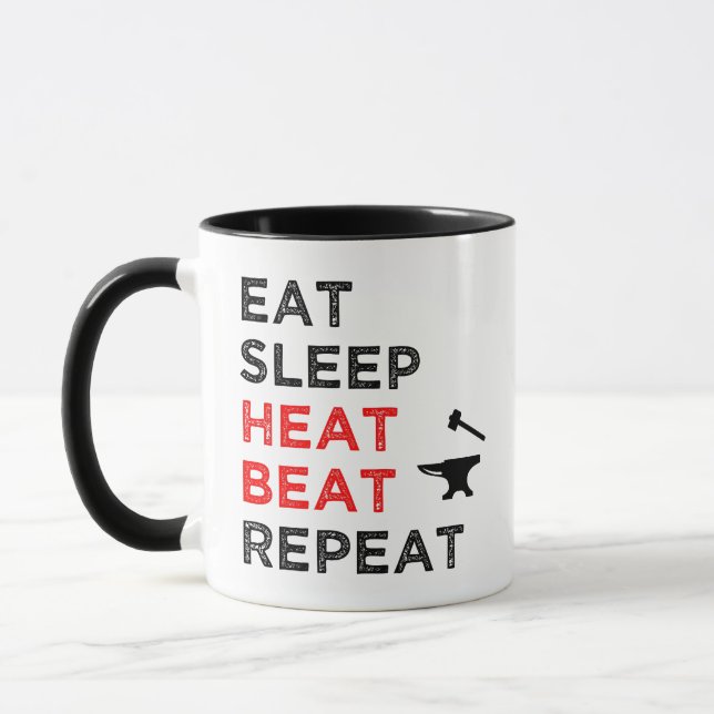 Eat Sleep Heat Beat Wiederholung Tasse (Links)