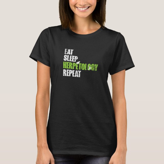 Eat Sleep Herpetology Repeat Grunge Men Women Frog T-Shirt (Vorderseite)