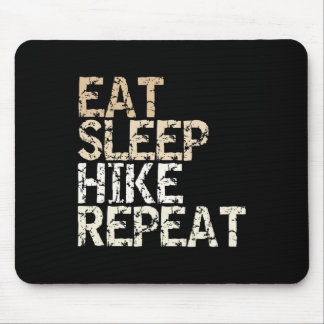 Eat Sleep Hike Repeat Vintage Spruch Design Wander Mousepad