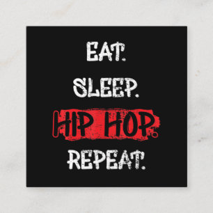 Eat Sleep Hip Hop Wiederholung Old School Rap 90s Quadratische Visitenkarte