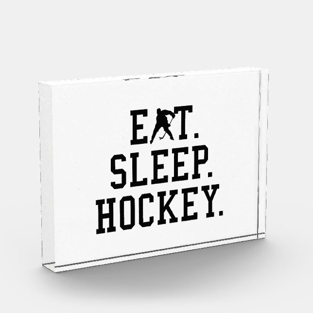 Eat Sleep Hockey - Hockey Liebhaber Fotoblock (Links)