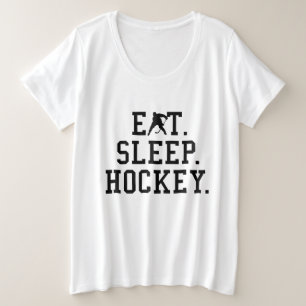 Eat Sleep Hockey - Hockey Liebhaber Große Größe T-Shirt