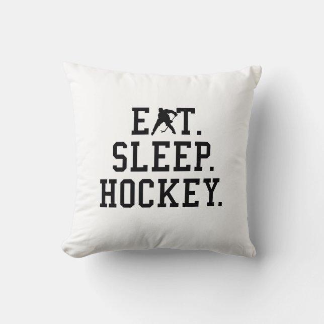 Eat Sleep Hockey - Hockey Liebhaber Kissen (Vorderseite)