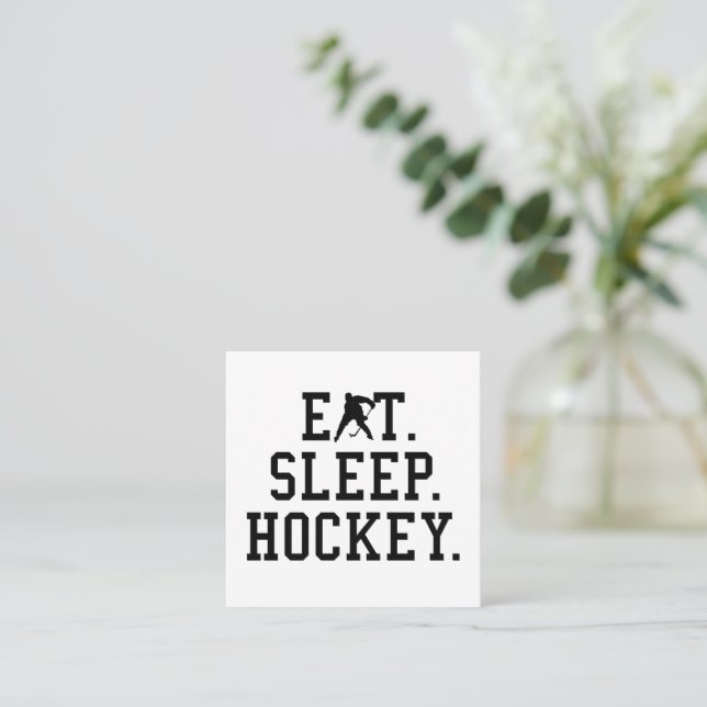 Eat Sleep Hockey - Hockey Liebhaber Quadratische Visitenkarte (Stehend Vorderseite)