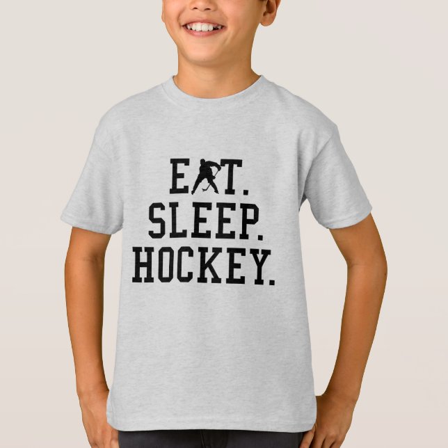 Eat Sleep Hockey - Hockey Liebhaber T-Shirt (Vorderseite)