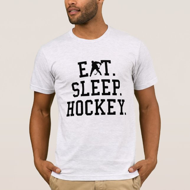 Eat Sleep Hockey - Hockey Liebhaber T-Shirt (Vorderseite)