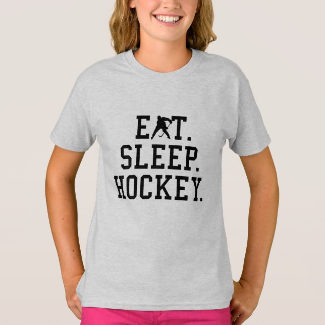 Eat Sleep Hockey - Hockey Lovers T - Shirt (Vorderseite)